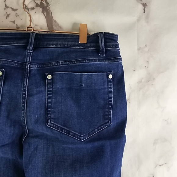 J Jill Jeans Womens 10 Authentic Stretch Slim Ankle Crop Denim Dark Wash Skinny - Picture 12 of 13